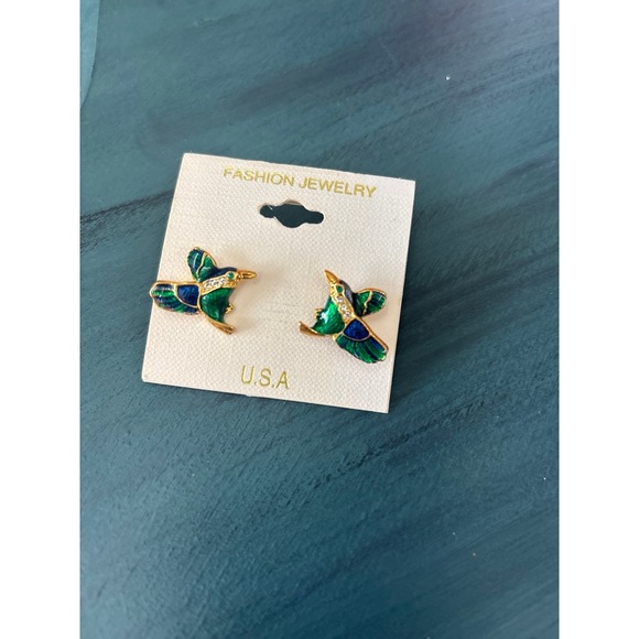 Hummingbird Stud Earrings - Picture 2 of 5
